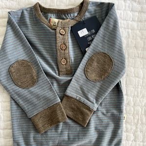 NWT: boys Me + Henry blue stripe onesie